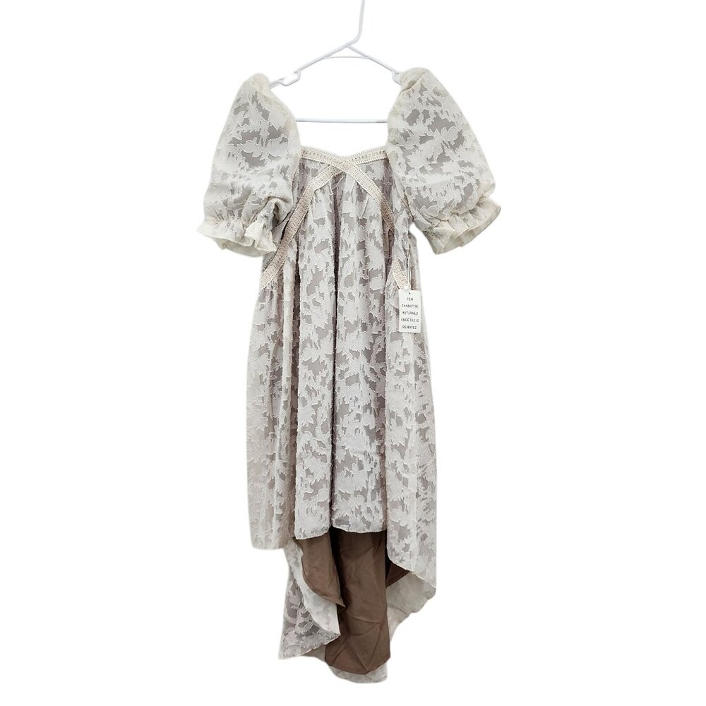 Mia Joy Girls Lilya Square Neck Puff Sleeve Hi-Low Dress - 14